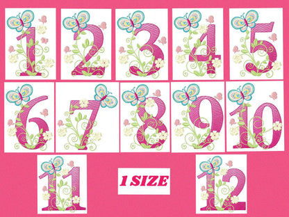 Numbers embroidery designs - Birthday Embroidery design Machine embroidery file - Embroidery numbers rippled - kid embroidery numbers design Marcia Embroidery