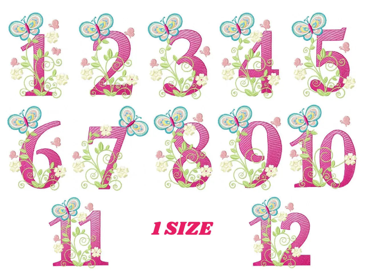 Numbers embroidery designs - Birthday Embroidery design Machine embroidery file - Embroidery numbers rippled - kid embroidery numbers design Marcia Embroidery