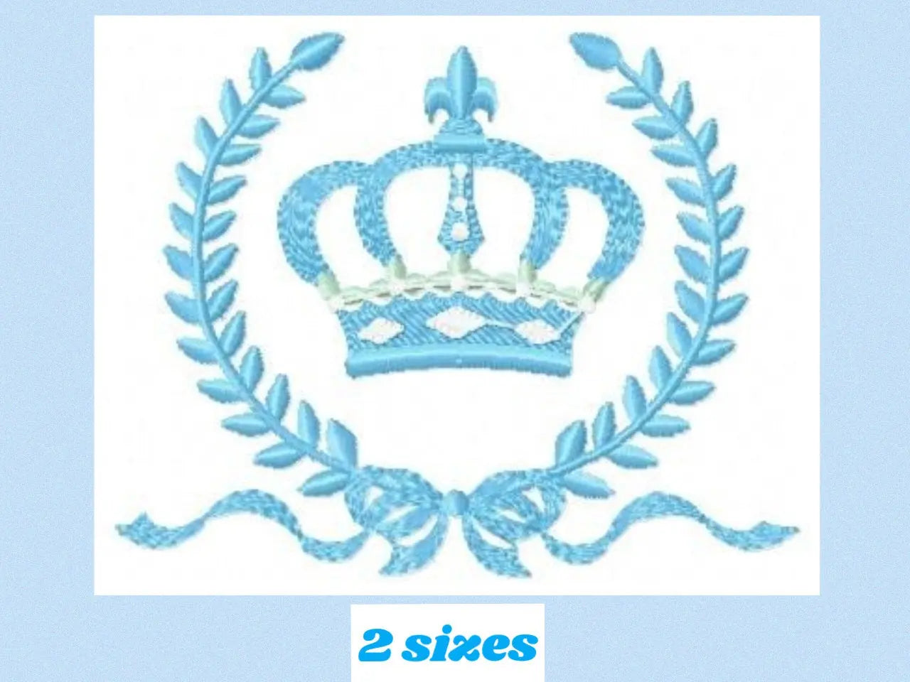 Crown embroidery designs - Laurel Wreath with Crown embroidery design machine embroidery pattern - baby boy embroidery file crown design Marcia Embroidery