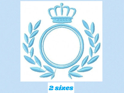 Crown embroidery designs - Laurel Wreath with Crown embroidery design machine embroidery pattern - newborn baby embroidery file crown design Marcia Embroidery
