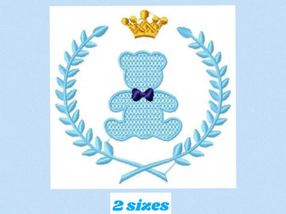 Bear embroidery designs - Laurel embroidery design machine embroidery pattern - laurel wreath embroidery file - bear baby boy embroidery Marcia Embroidery