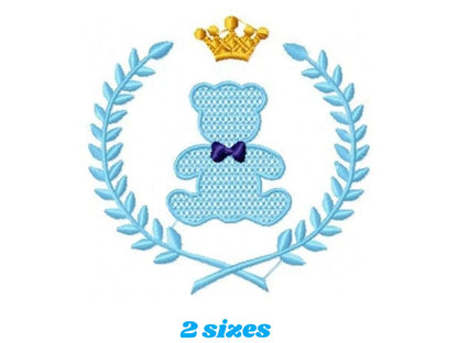Bear embroidery designs - Laurel embroidery design machine embroidery pattern - laurel wreath embroidery file - bear baby boy embroidery Marcia Embroidery