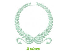 Charger l&#39;image dans la galerie, Laurel embroidery designs - Monogram frame embroidery design machine embroidery pattern - tea towel embroidery laurel wreath design pes jef
