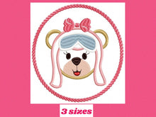 Load image into Gallery viewer, Pilot Bear embroidery designs - Frame embroidery design machine embroidery pattern - Female pilot bear embroidery file  baby girl embroidery
