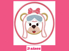 Charger l&#39;image dans la galerie, Pilot Bear embroidery designs - Frame embroidery design machine embroidery pattern - Female pilot bear embroidery file  baby girl embroidery
