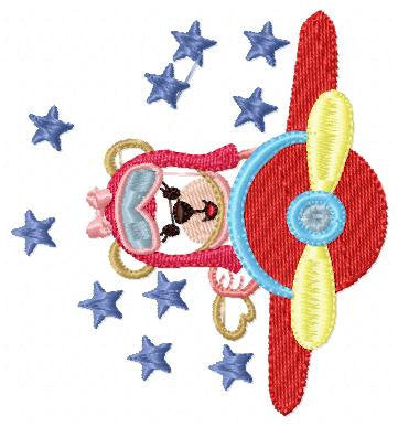 Pilot Bear embroidery designs - Plane embroidery design machine embroidery pattern - Female bear applique design - baby girl embroidery