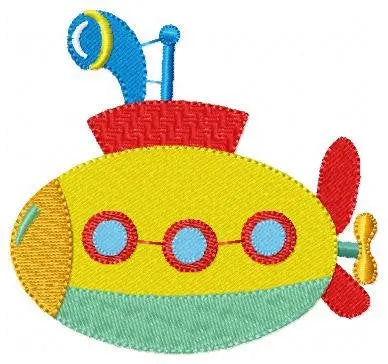 Submarine embroidery design - Submersible Boat machine embroidery pattern - Baby boy nautical file - Instant digital download pes jef dst Marcia Embroidery