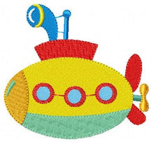 Cargar imagen en el visor de la galería, Submarine embroidery design - Boat embroidery designs machine embroidery pattern - instant download - submarine design boy embroidery file
