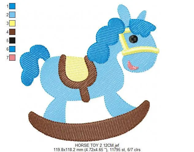 Swing Toy Horse embroidery design - Baby Boy machine embroidery pattern - Children Toy Swing file - Instant digital download pes jef dst vp3 Marcia Embroidery