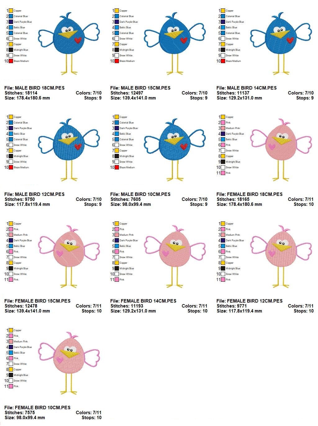 Bird embroidery designs - Chick embroidery design machine embroidery pattern - baby girl embroidery file - instant download - digital file