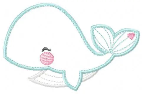 Whale embroidery designs - Ocean animal big fish machine embroidery pattern - Baby girl and boy Whale applique - Instant digital download Marcia Embroidery