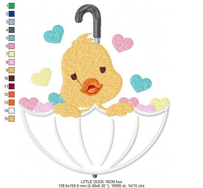 Duck embroidery design - Animal embroidery designs machine embroidery pattern - baby boy embroidery file - girl embroidery duck applique