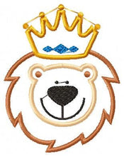 Laden Sie das Bild in den Galerie-Viewer, Lion embroidery designs - Lion King embroidery design machine embroidery pattern - Lion  with crown applique design - boy embroidery file
