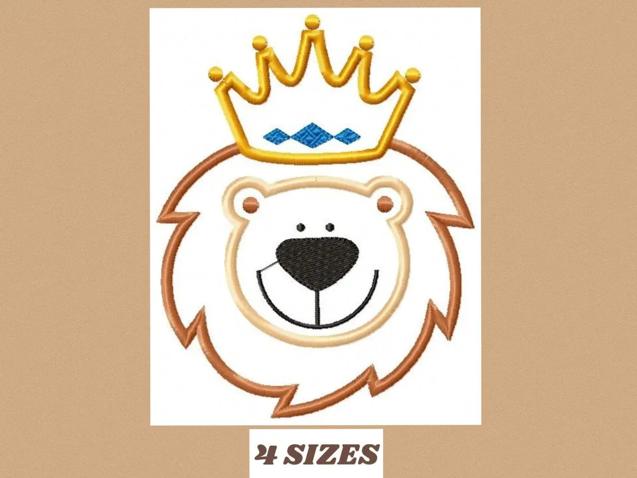 Lion embroidery designs - Lion King machine embroidery pattern - Baby boy Lion with crown applique - Instant digital download pes jef dst Marcia Embroidery