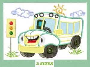 School Bus embroidery designs - Bus embroidery design machine embroidery pattern - School Bus applique design - kid embroidery download pes