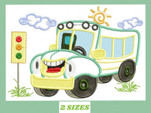 Load image into Gallery viewer, School Bus embroidery designs - Bus embroidery design machine embroidery pattern - School Bus applique design - kid embroidery download pes
