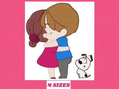 Couple embroidery designs - Valentines embroidery design machine embroidery pattern - instant download - boy girl embroidery wedding design Marcia Embroidery
