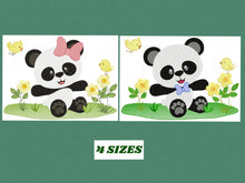 Cargar imagen en el visor de la galería, Panda embroidery design - Animal embroidery designs machine embroidery pattern - Baby boy embroidery file - girl embroidery Panda design
