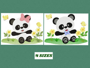 Panda embroidery design - Animal embroidery designs machine embroidery pattern - Baby boy embroidery file - girl embroidery Panda design