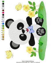 Cargar imagen en el visor de la galería, Panda embroidery design - Animal embroidery designs machine embroidery pattern - Baby boy embroidery file - girl embroidery Panda design
