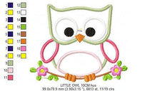 Charger l&#39;image dans la galerie, Owl embroidery design - Owl on branch embroidery design machine embroidery pattern - bird embroidery file - owl applique design download
