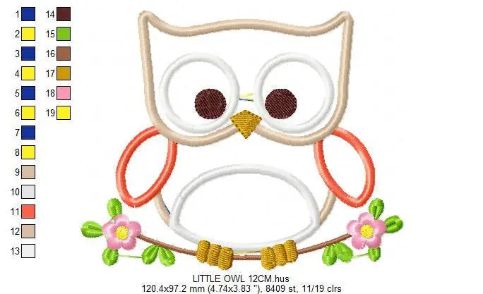 Owl embroidery design - Owl on branch embroidery design machine embroidery pattern - bird embroidery file - owl applique design download Marcia Embroidery