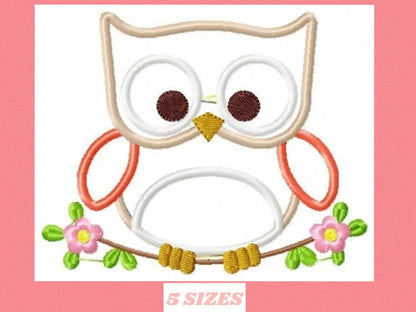 Owl embroidery design - Owl on branch embroidery design machine embroidery pattern - bird embroidery file - owl applique design download Marcia Embroidery