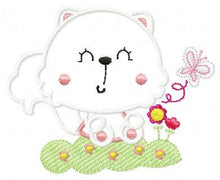 Charger l&#39;image dans la galerie, Cat embroidery design - Animal embroidery designs machine embroidery pattern - Kitty embroidery file - baby girl embroidery cat applique
