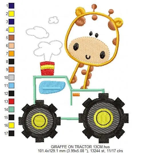 Giraffe embroidery design - Animal embroidery designs machine embroidery pattern - baby boy embroidery file - Safari Giraffe applique design Marcia Embroidery