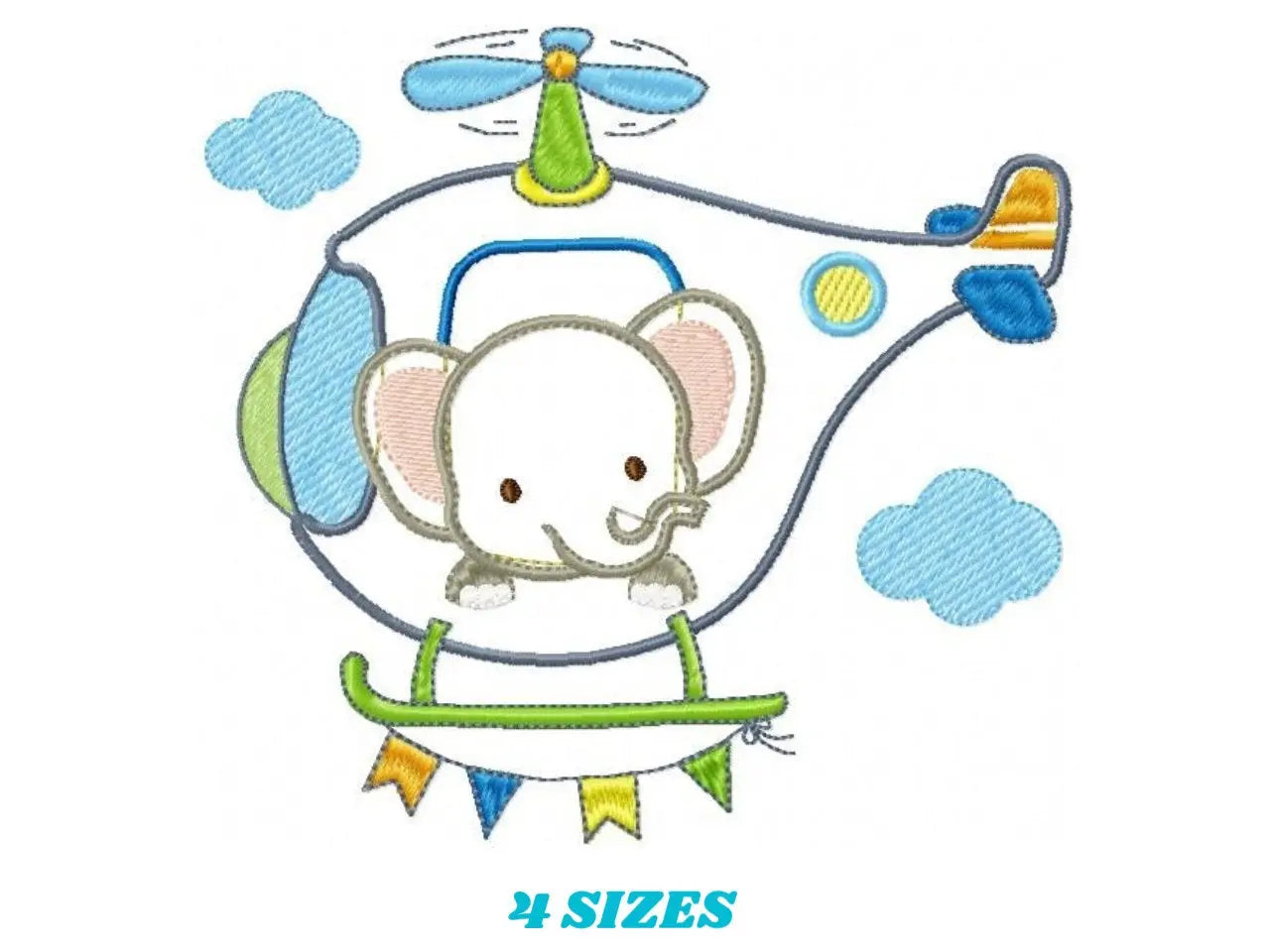 Elephant embroidery designs - Safari embroidery design machine embroidery pattern - Helicopter embroidery file - elephant pattern Chopper Marcia Embroidery