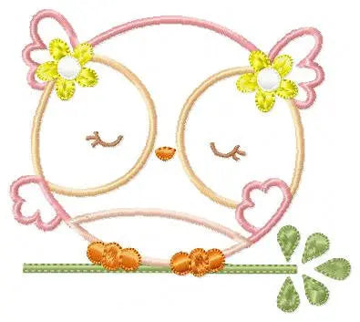 Owl applique embroidery design - Owl on branch embroidery design machine embroidery pattern - baby girl embroidery file - instant download Marcia Embroidery