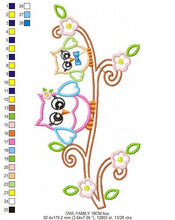 Cargar imagen en el visor de la galería, Owl embroidery design - Owl on branch embroidery design machine embroidery pattern - kid embroidery file bird embroidery owl applique design
