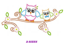 Cargar imagen en el visor de la galería, Owl embroidery design - Owl on branch embroidery design machine embroidery pattern - kid embroidery file bird embroidery owl applique design
