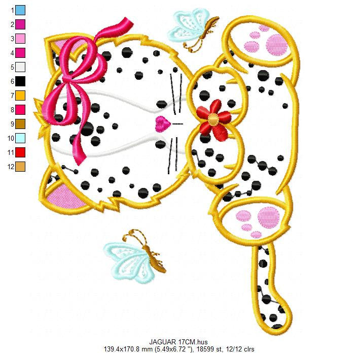 Jaguar embroidery designs - Safari embroidery design machine embroidery pattern - Animal embroidery file - Jaguar applique design download