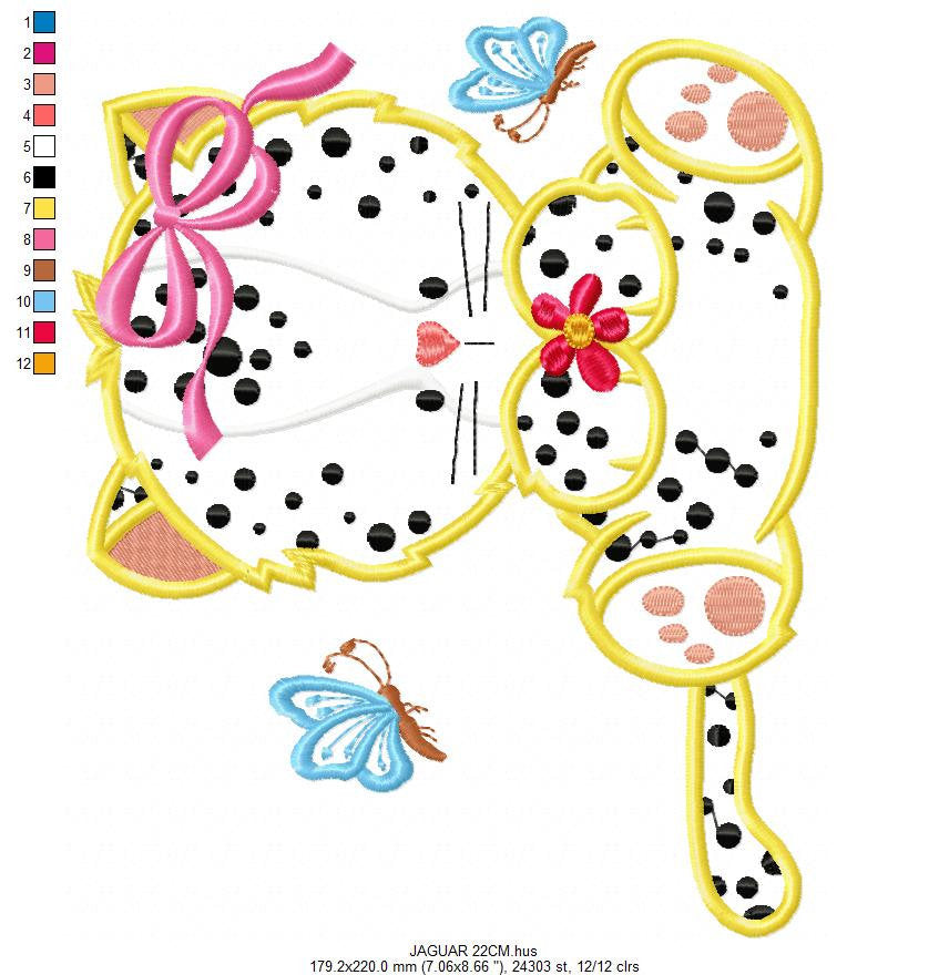 Jaguar embroidery designs - Safari embroidery design machine embroidery pattern - Animal embroidery file - Jaguar applique design download