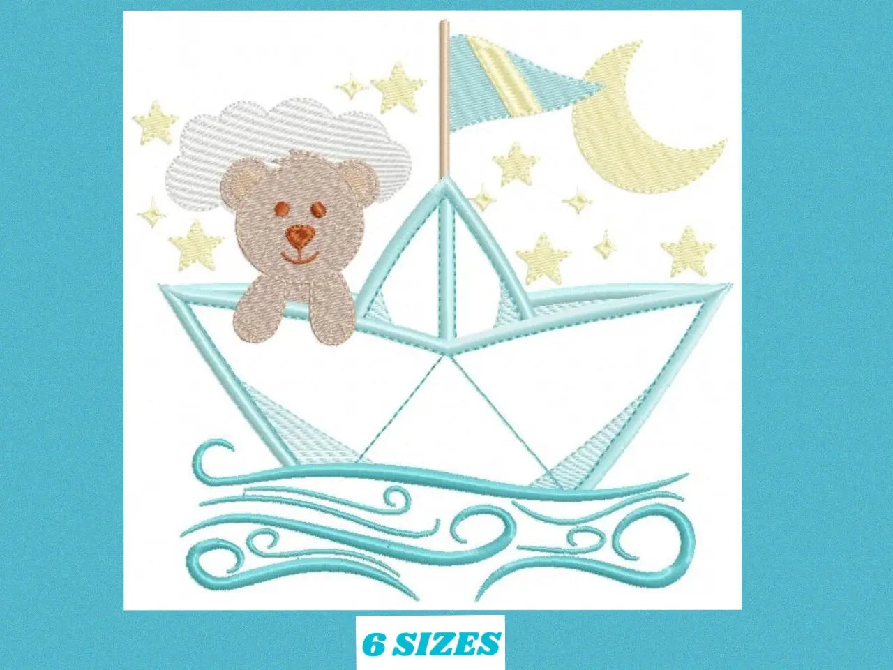 Boat embroidery designs - Sailor embroidery design machine embroidery pattern - sailor bear design - Teddy Bear embroidery nautical boat boy Marcia Embroidery