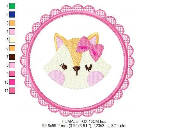 Fox embroidery designs - Red Fox embroidery design machine embroidery pattern - frame embroidery baby girl embroidery file - boy Fox Design Marcia Embroidery