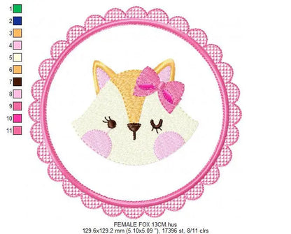 Fox embroidery designs - Red Fox embroidery design machine embroidery pattern - frame embroidery baby girl embroidery file - boy Fox Design Marcia Embroidery