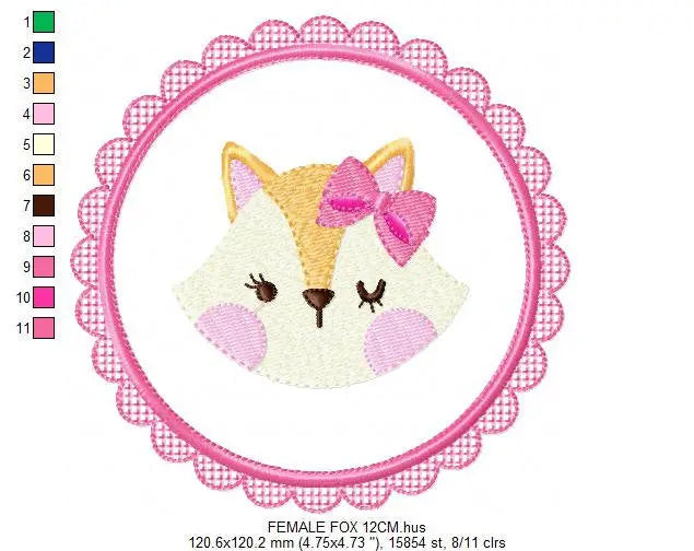 Fox embroidery designs - Red Fox embroidery design machine embroidery pattern - frame embroidery baby girl embroidery file - boy Fox Design Marcia Embroidery