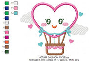 Charger l&#39;image dans la galerie, Balloon embroidery designs - Hot air balloon embroidery design machine embroidery pattern - Sky embroidery Heart embroidery applique design
