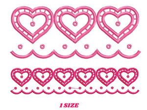 Border embroidery designs - Frame embroidery design machine embroidery pattern - girl embroidery file heart embroidery tea towel embroidery