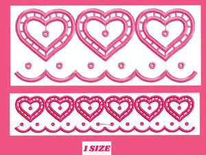 Border embroidery designs - Frame embroidery design machine embroidery pattern - girl embroidery file heart embroidery tea towel embroidery