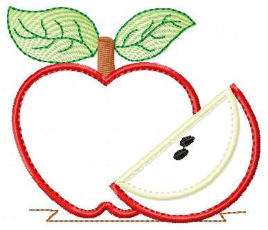Apple applique embroidery designs - Fruit machine embroidery pattern - Kitchen tea towel embroidery file - Instant download pes jef dst vp3