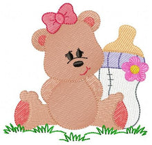 Laden Sie das Bild in den Galerie-Viewer, Baby Bear embroidery designs - Teddy embroidery design machine embroidery pattern - girl embroidery file - baby newborn nursery design
