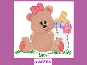 Baby Bear embroidery designs - Teddy embroidery design machine embroidery pattern - girl embroidery file - baby newborn nursery design