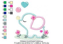 Carica l&#39;immagine nel visualizzatore di Gallery, Elephant embroidery designs - Baby shower embroidery design machine embroidery pattern - Animal embroidery file - Elephant applique design
