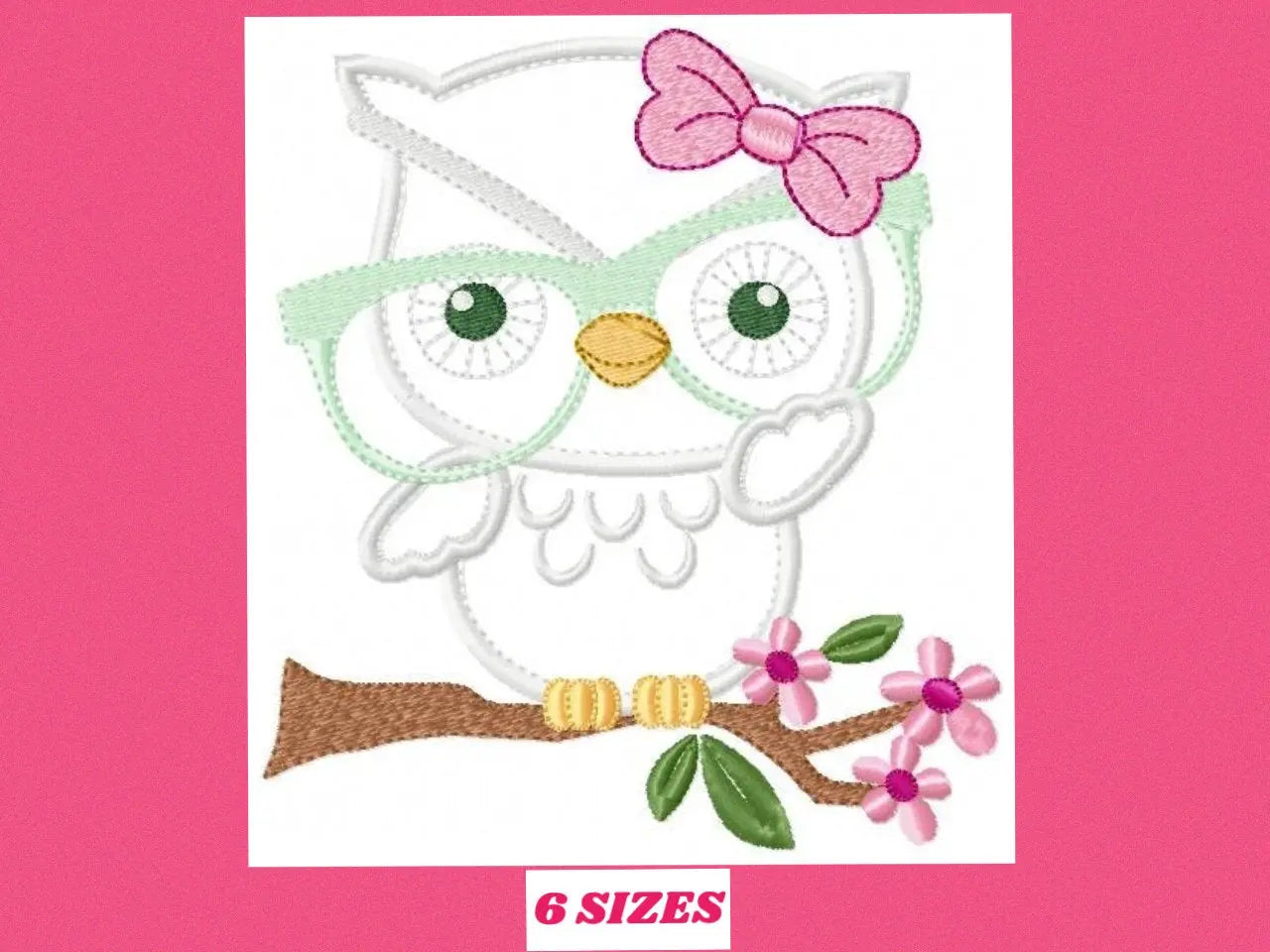 Owl embroidery designs - Owl with glasses embroidery design machine embroidery pattern - Grandma embroidery file - owl applique design Marcia Embroidery