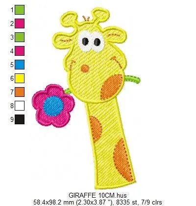 Giraffe embroidery design - Animal embroidery designs machine embroidery pattern - kid boy embroidery file - baby girl embroidery newborn Marcia Embroidery
