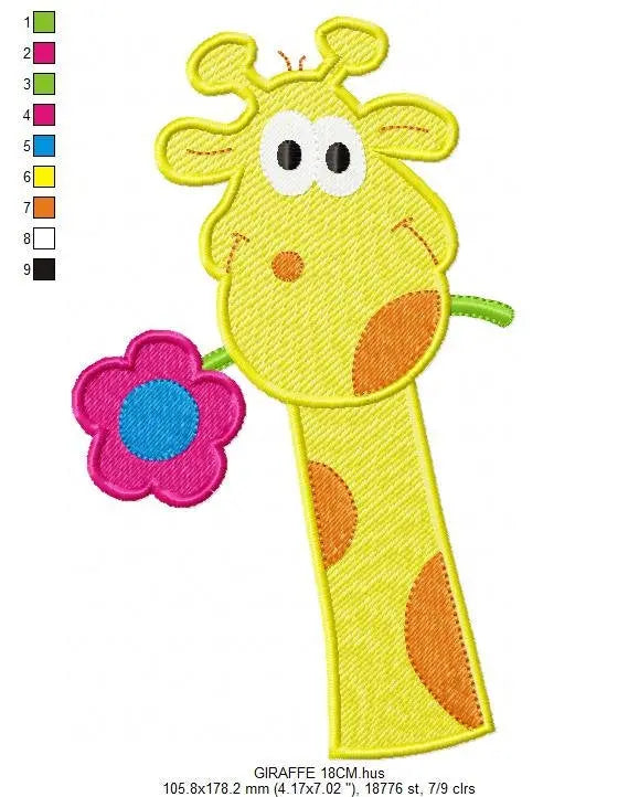 Giraffe embroidery design - Animal embroidery designs machine embroidery pattern - kid boy embroidery file - baby girl embroidery newborn Marcia Embroidery