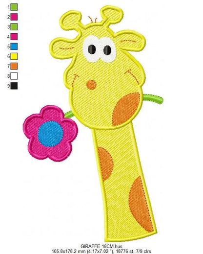 Giraffe embroidery design - Animal embroidery designs machine embroidery pattern - kid boy embroidery file - baby girl embroidery newborn Marcia Embroidery